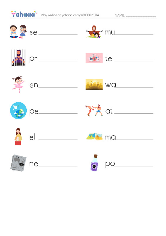 625 words to know in English: Society 2 PDF worksheet writing row