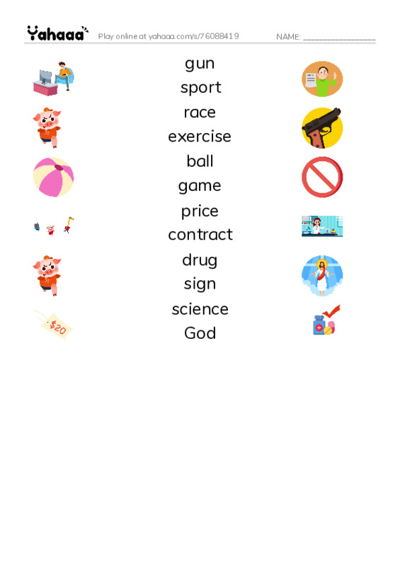 625 words to know in English: Society 3 PDF three columns match words
