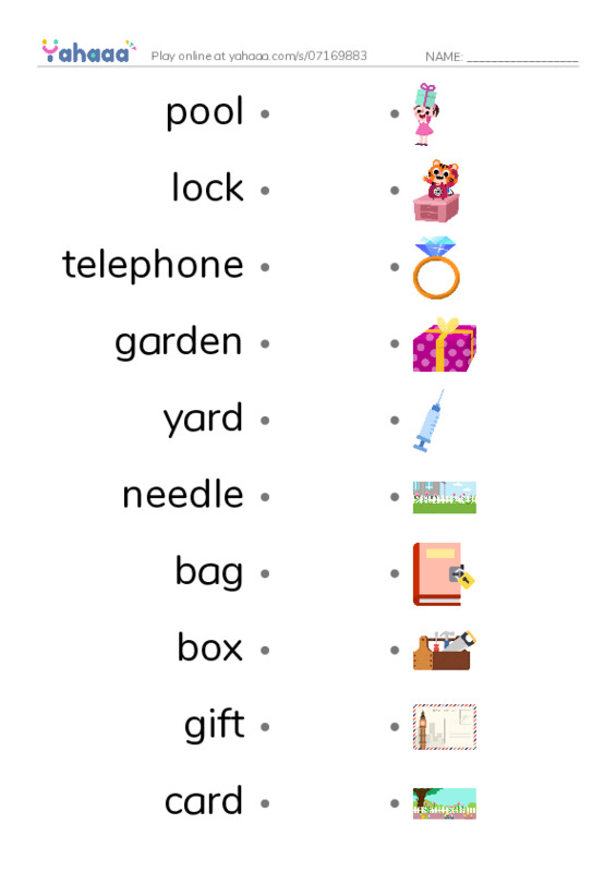 625 words to know in English: Home 3 PDF link match words worksheet