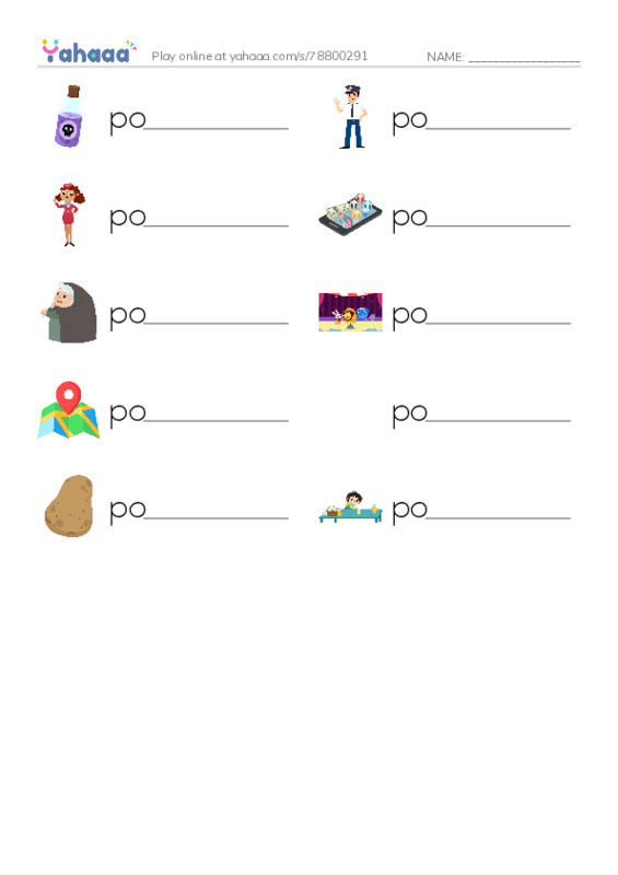 Write the word rows worksheet for 1000 basic English words: P 5