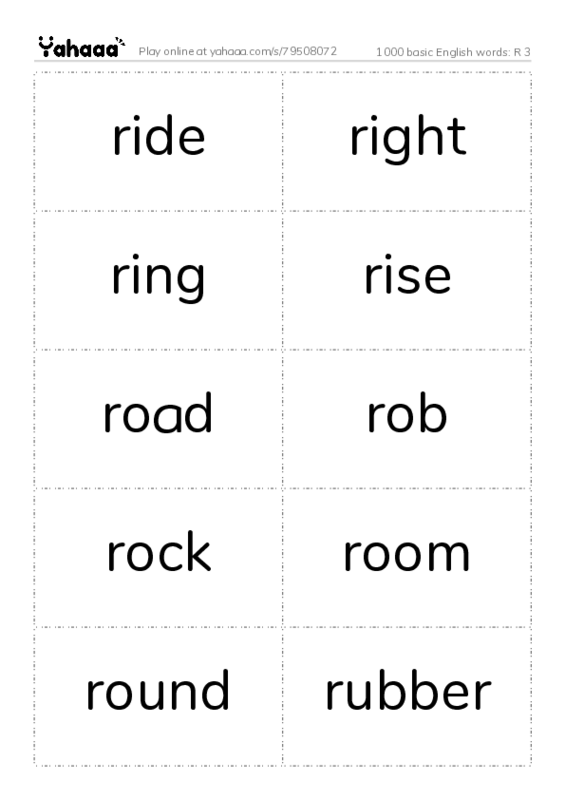 1000 basic english words r 3 worksheets pdf download yahaaa