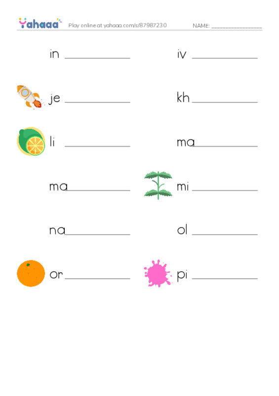 Common Adjectives in English: colors 5 PDF worksheet writing row