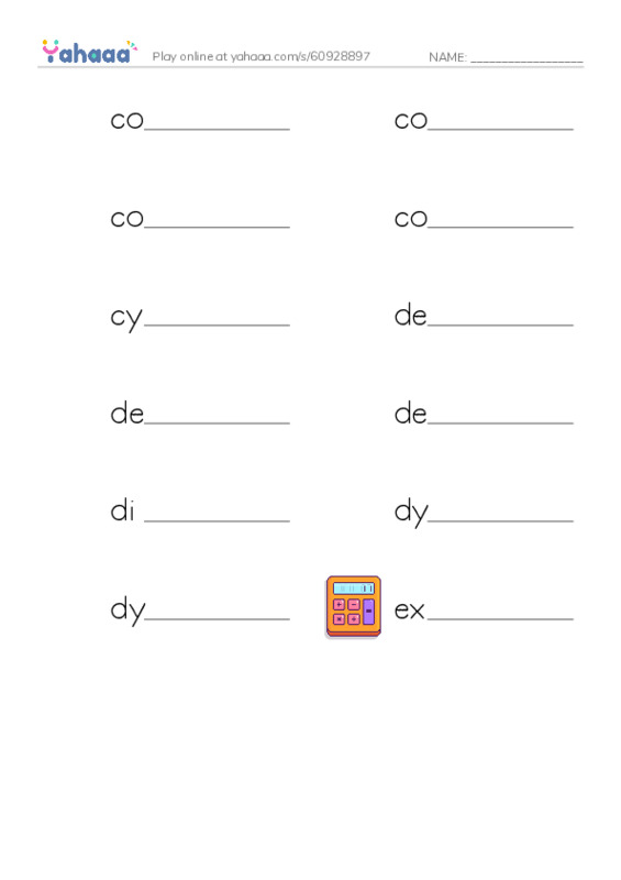 Common Adjectives in English: algorithms 3 PDF worksheet writing row