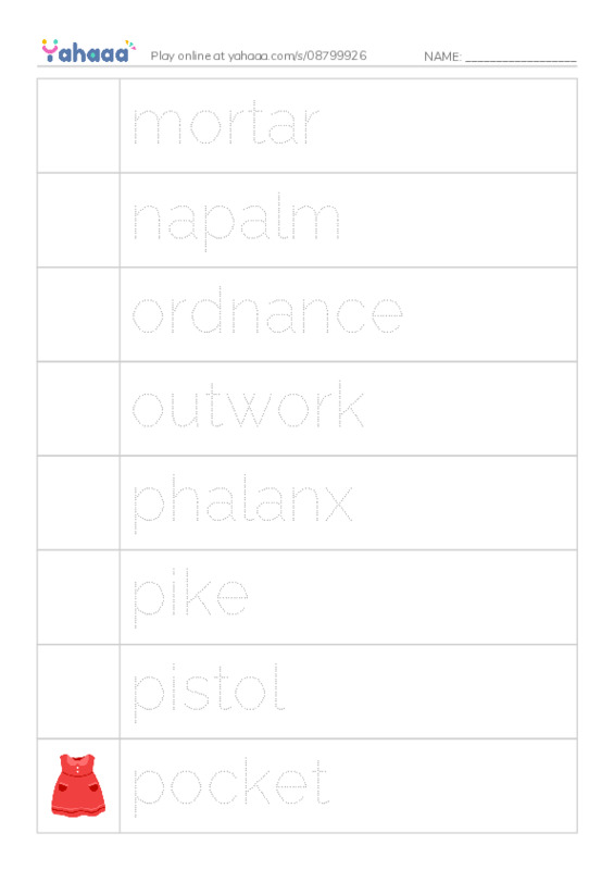 Common Nouns in English: military army 5 PDF one column image words