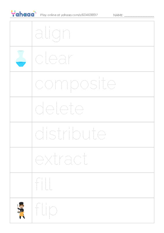 Common Verbs in English: graphics 1 PDF one column image words