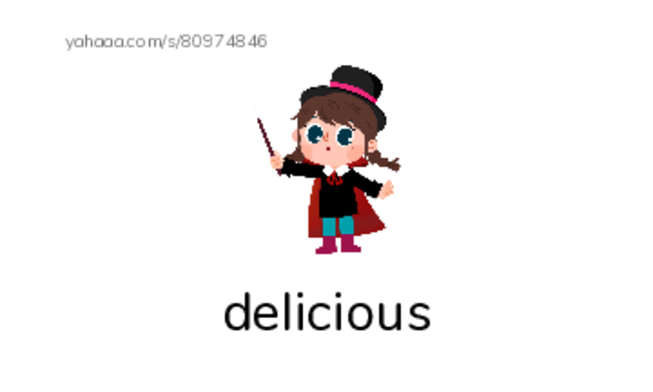 Index cards with pictures worksheet for How to say Delicious