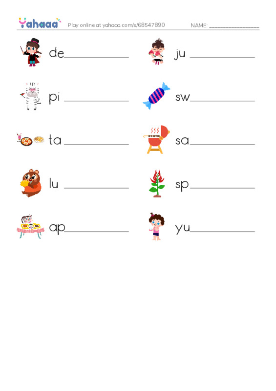 Write the word rows worksheet for How to say Delicious