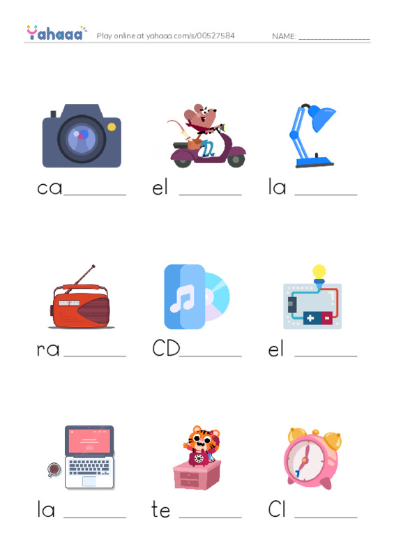 KET Vocabulary: Appliances PDF worksheet to fill in words gaps