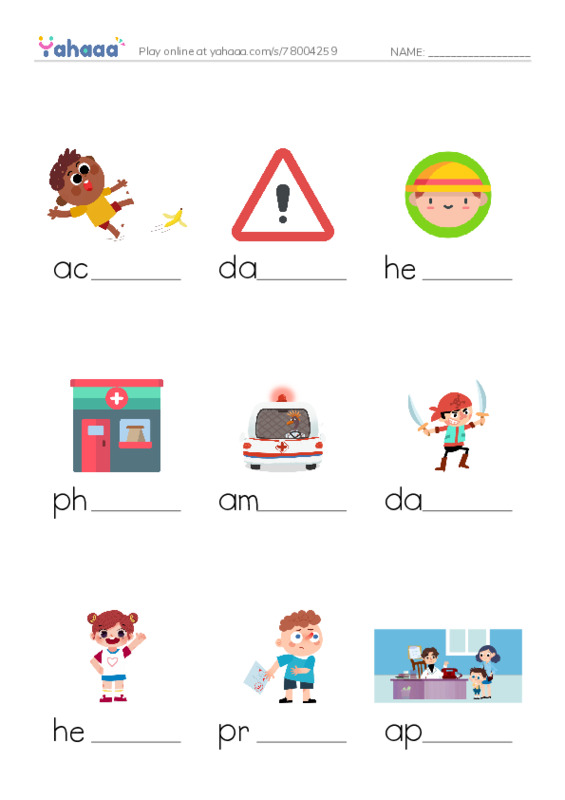 KET Vocabulary: Health, Medicine and Exercise PDF worksheet to fill in words gaps