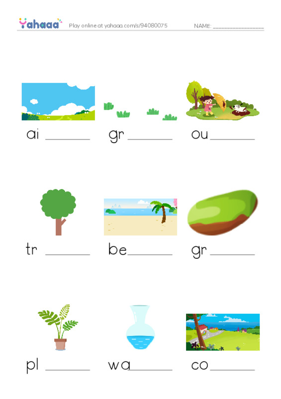 KET Vocabulary: The Natural World PDF worksheet to fill in words gaps