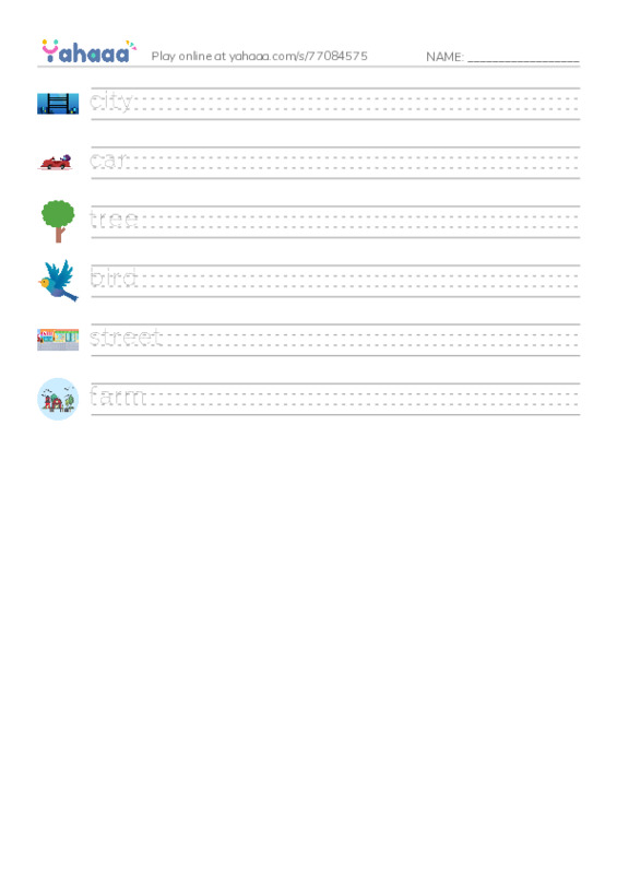 RAZ Vocabulary A: Bird Goes Home PDF write between the lines worksheet