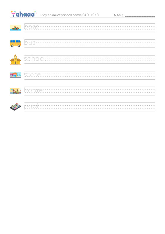 RAZ Vocabulary A: He Runs PDF write between the lines worksheet