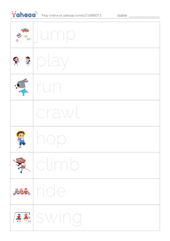 RAZ Vocabulary A: I Can PDF one column image words