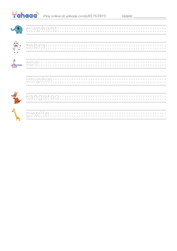 RAZ Vocabulary A: Mom and I PDF write between the lines worksheet