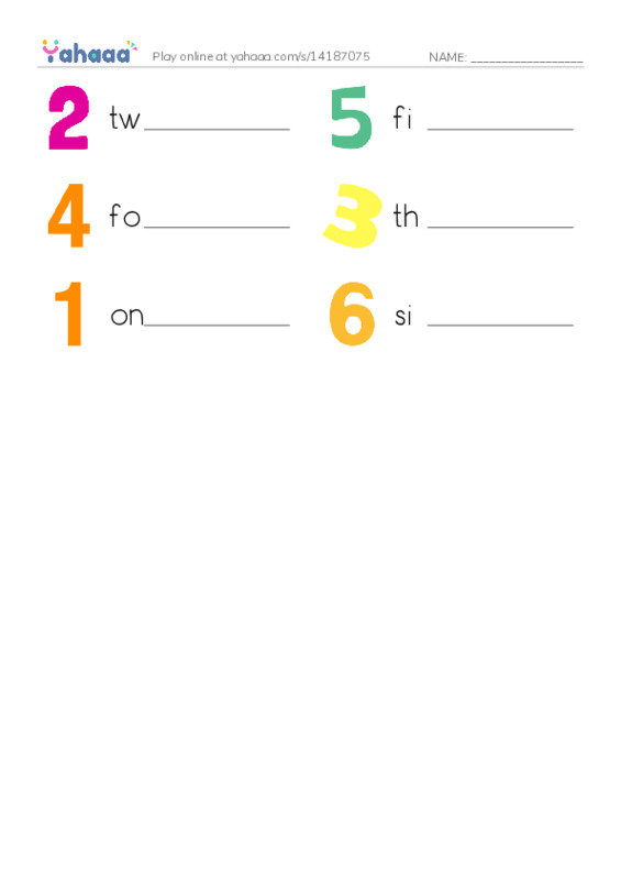 RAZ Vocabulary AAA: Counting Letters PDF worksheet writing row