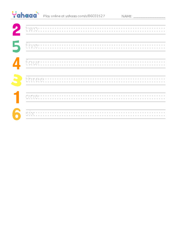 RAZ Vocabulary AAA: Counting Letters PDF write between the lines worksheet