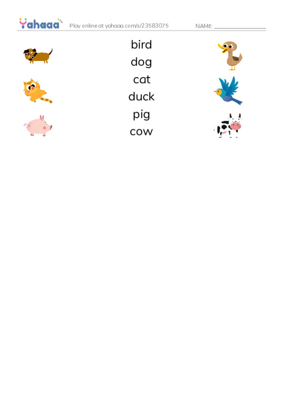 RAZ Vocabulary AAA: Go Go Go PDF three columns match words