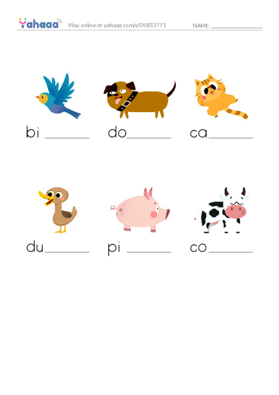 RAZ Vocabulary AAA: Go Go Go PDF worksheet to fill in words gaps
