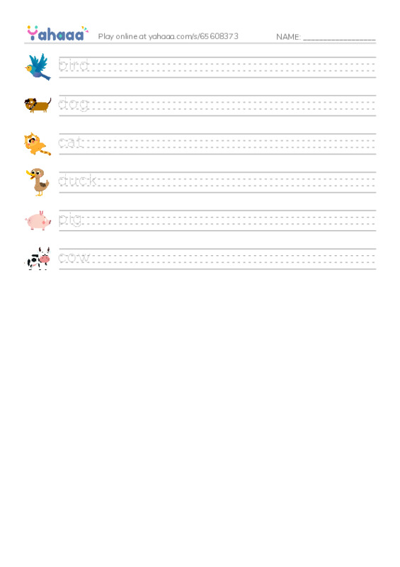 RAZ Vocabulary AAA: Go Go Go PDF write between the lines worksheet