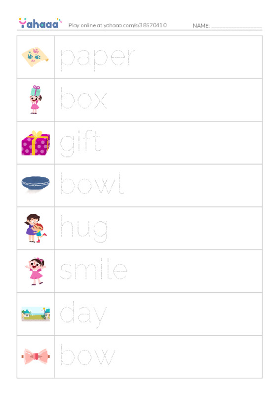 RAZ Vocabulary AAA: My Gift for Mom PDF one column image words