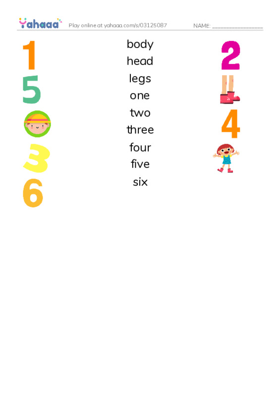 RAZ Vocabulary AAA: One Insect PDF three columns match words