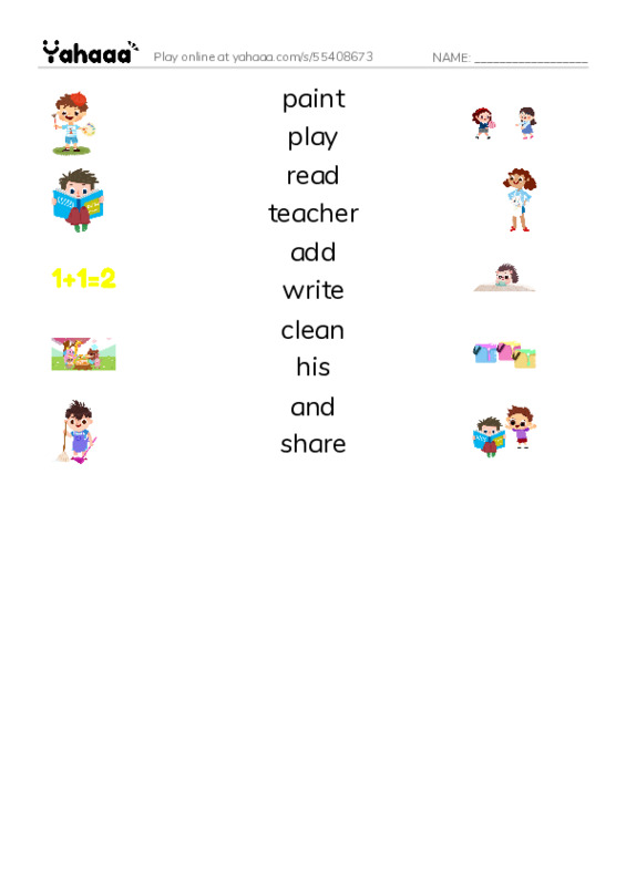 RAZ Vocabulary B: Carlos and His Teacher PDF three columns match words