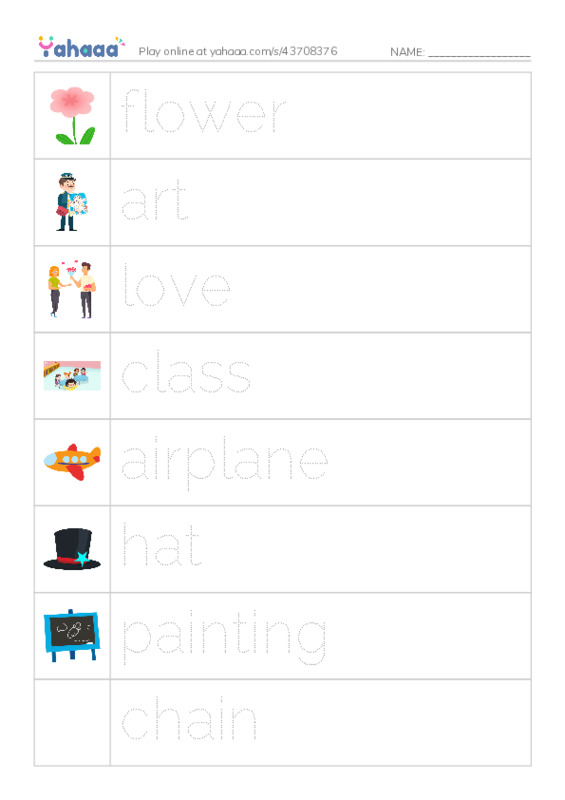 RAZ Vocabulary B: I Love Art Class PDF one column image words