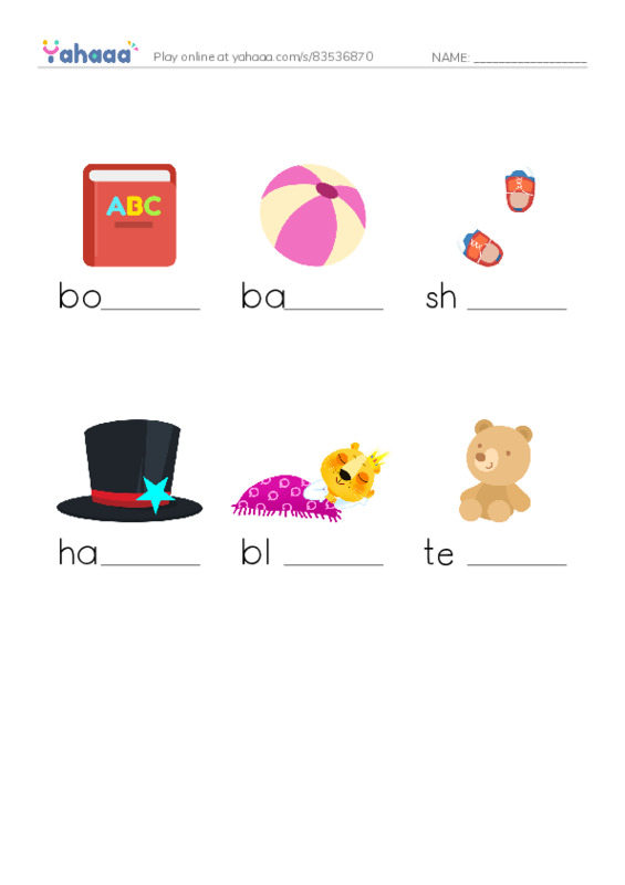 RAZ Vocabulary B: I Pick Up PDF worksheet to fill in words gaps