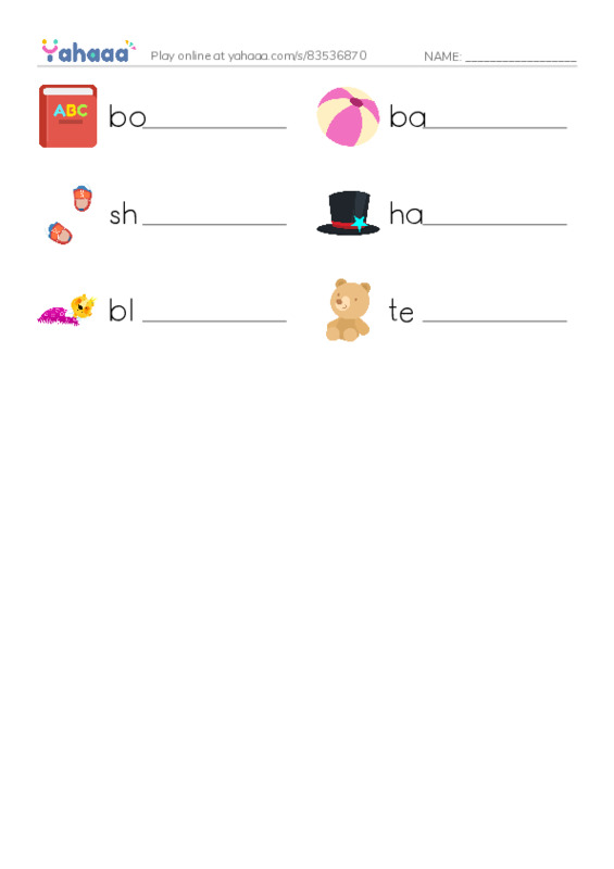 RAZ Vocabulary B: I Pick Up PDF worksheet writing row