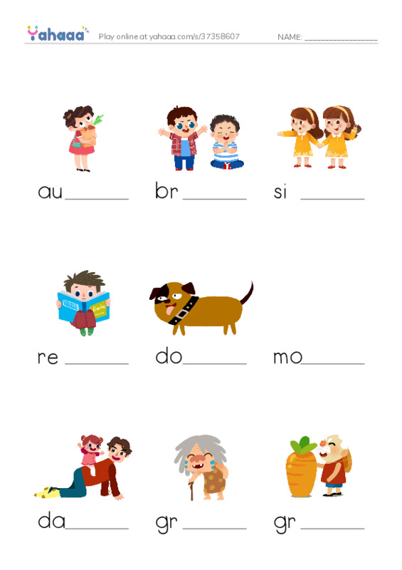 RAZ Vocabulary B: I Read a Book PDF worksheet to fill in words gaps