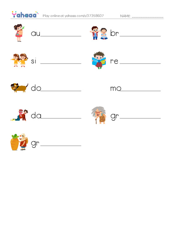 RAZ Vocabulary B: I Read a Book PDF worksheet writing row