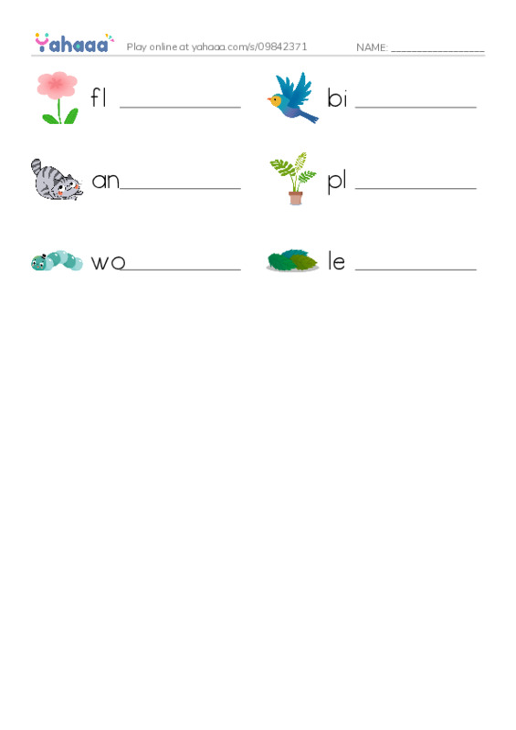 RAZ Vocabulary B: It Is Spring PDF worksheet writing row