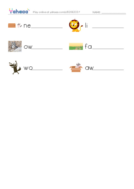 RAZ Vocabulary B: Near and Far Away PDF worksheet writing row