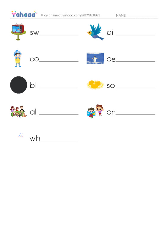 RAZ Vocabulary C: All About Penguins PDF worksheet writing row