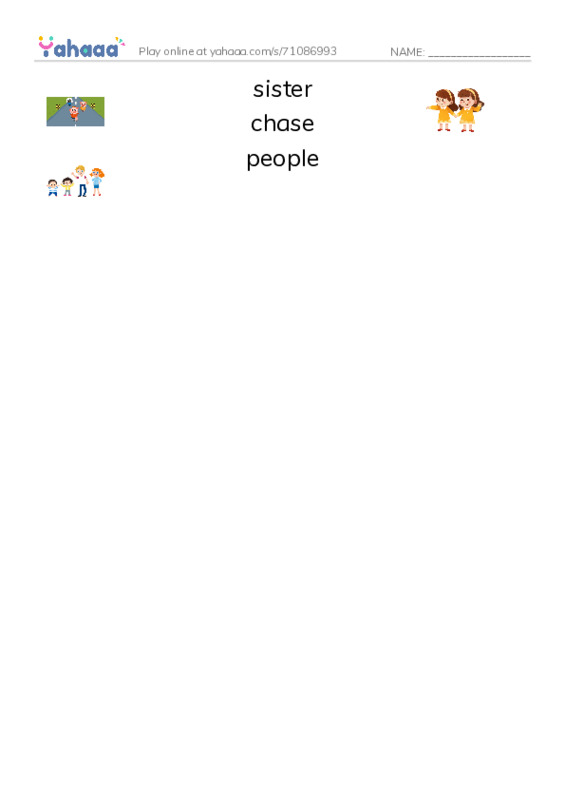 RAZ Vocabulary C: Allie and Ollie PDF three columns match words