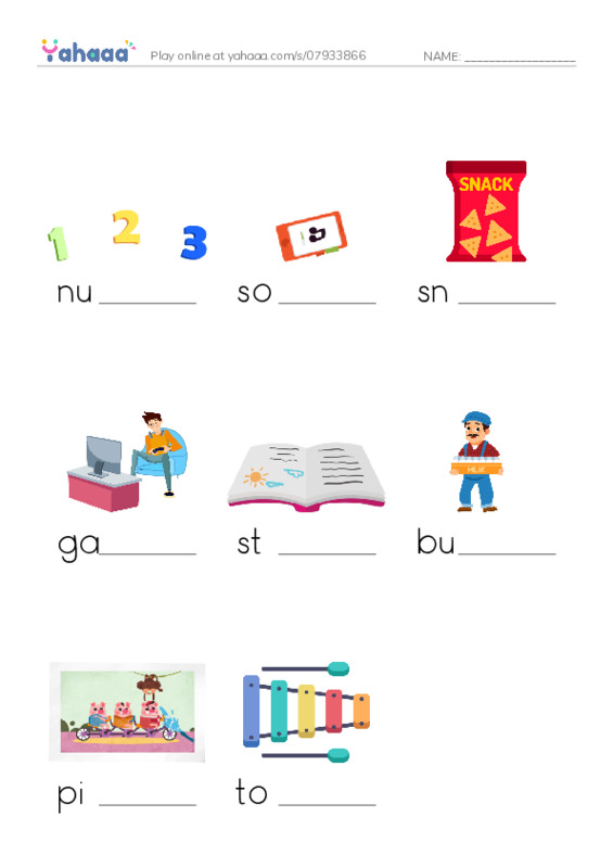 RAZ Vocabulary C: Busy At School PDF worksheet to fill in words gaps