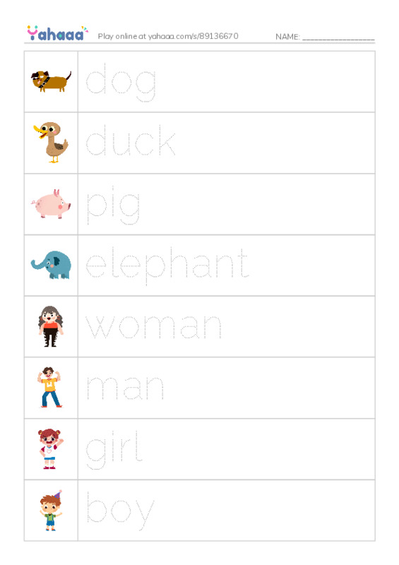 RAZ Vocabulary C: Get In PDF one column image words