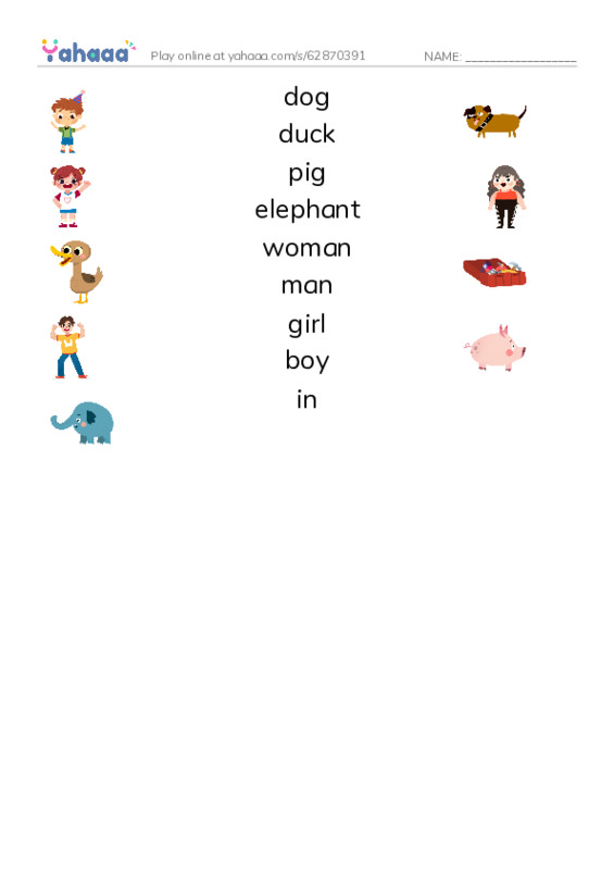 RAZ Vocabulary C: Get In PDF three columns match words