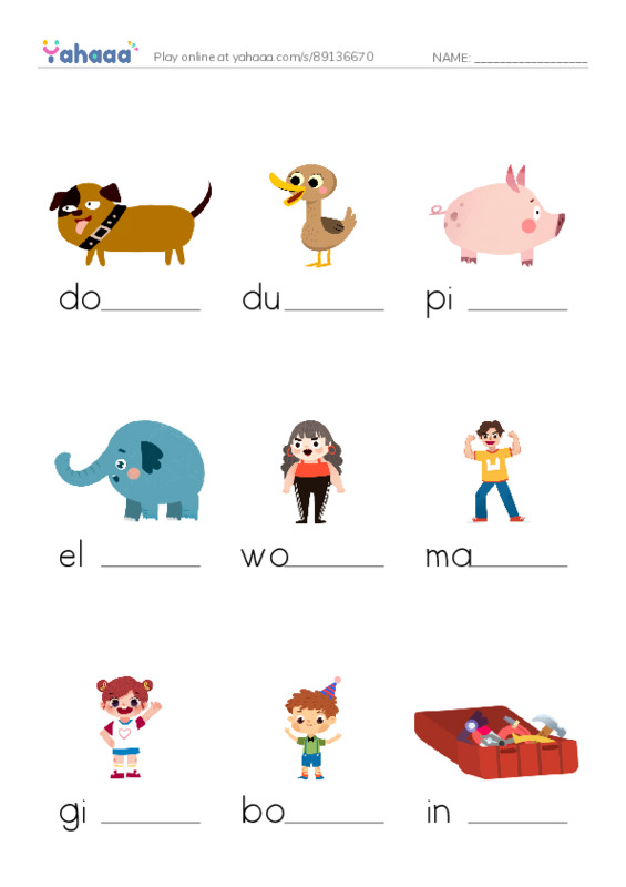 RAZ Vocabulary C: Get In PDF worksheet to fill in words gaps