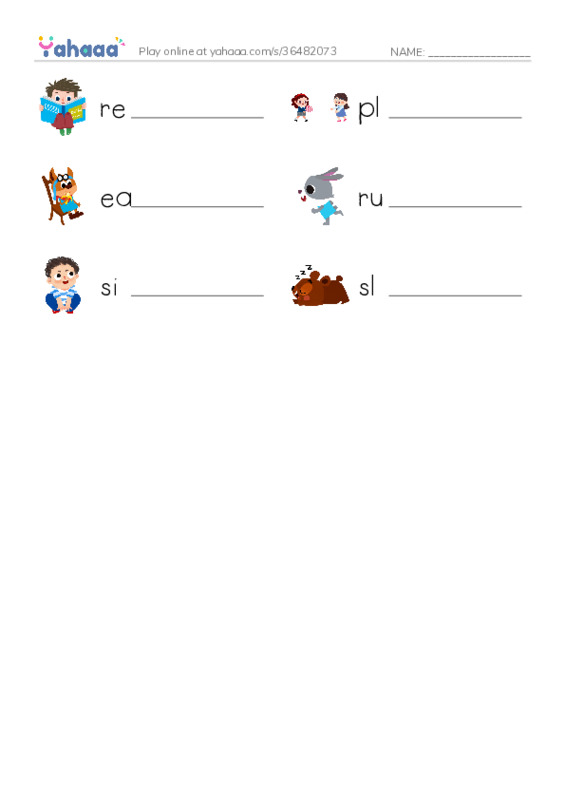 RAZ Vocabulary C: Go Away Lily PDF worksheet writing row