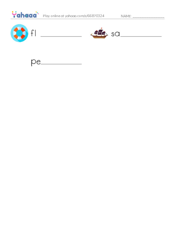 RAZ Vocabulary C: Going Away PDF worksheet writing row
