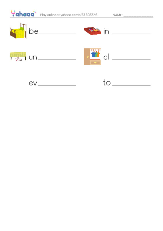 RAZ Vocabulary C: I Looked Everywhere PDF worksheet writing row