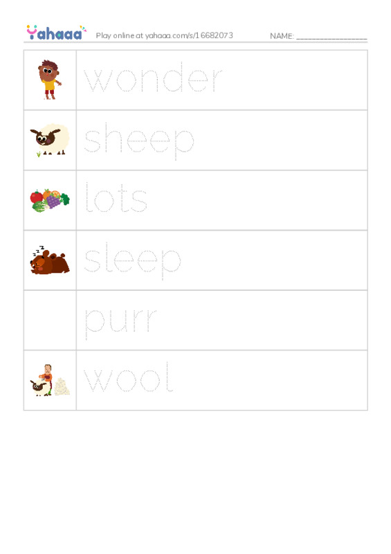 RAZ Vocabulary C: I Wonder PDF one column image words