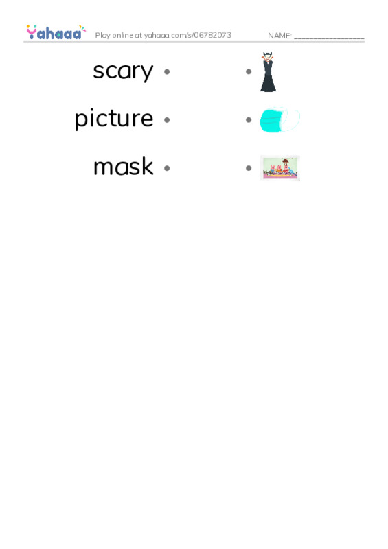 RAZ Vocabulary C: I Wont PDF link match words worksheet