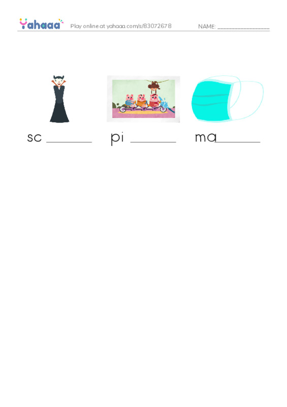RAZ Vocabulary C: I Wont PDF worksheet to fill in words gaps