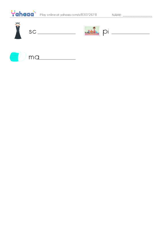 RAZ Vocabulary C: I Wont PDF worksheet writing row