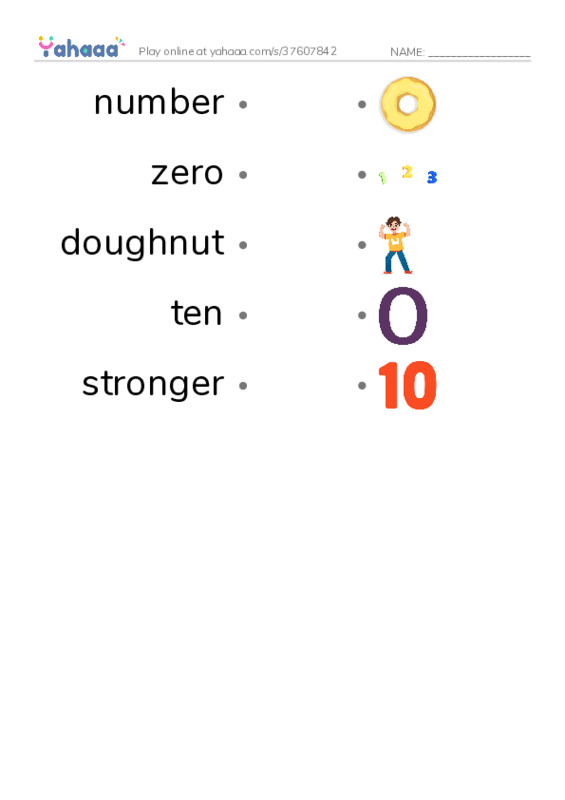 RAZ Vocabulary F: SuperZero PDF link match words worksheet
