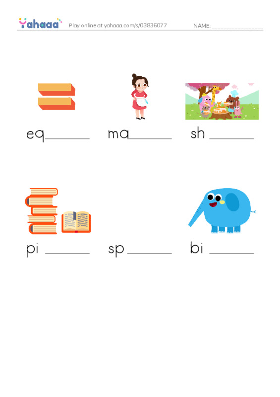 RAZ Vocabulary F: Two for Me One for You PDF worksheet to fill in words gaps