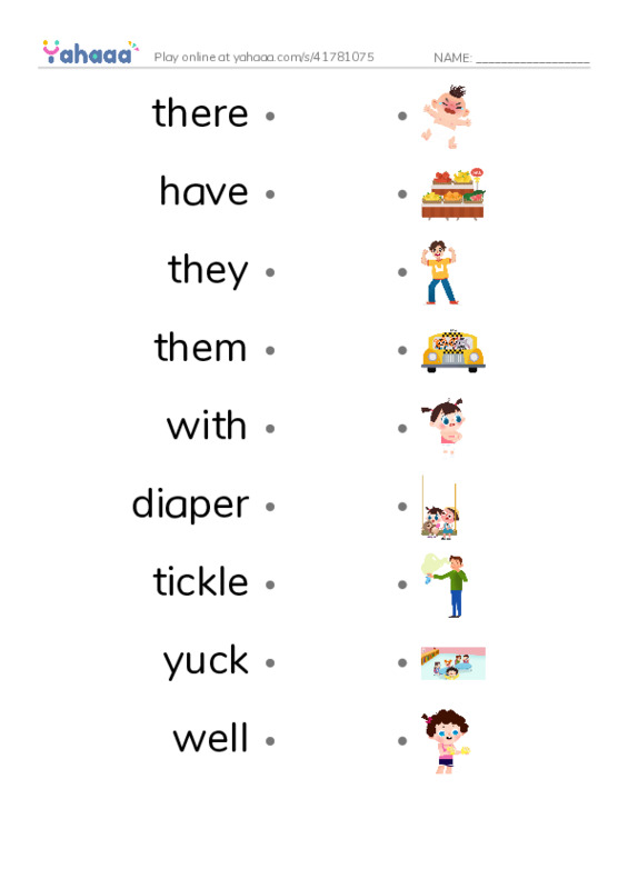 RAZ Vocabulary I: Arthurs Bad News Day2 PDF link match words worksheet