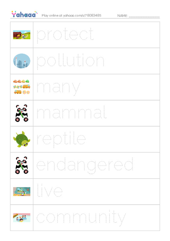RAZ Vocabulary J: Ocean Animals PDF one column image words